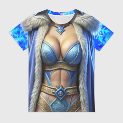 Женская футболка 3D Снегурочка - праздничный костюм Новый год для косплея