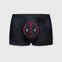 Мужские трусы 3D Лого Дэдпула и царапины Росомахи