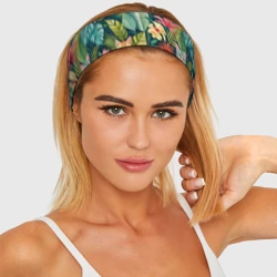 Повязка на голову 3D Коты в тропиках - фото 2