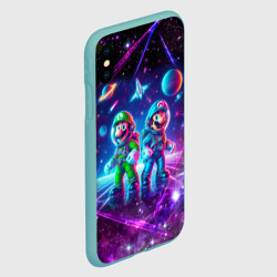 Чехол для iPhone XS Max матовый Космонавты Марио и Луиджи покоряют космос - нейроарт - фото 2