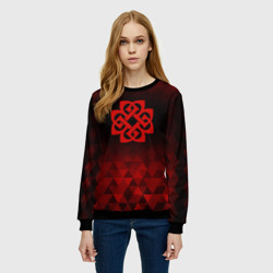 Женский свитшот 3D Breaking Benjamin red poly - фото 2