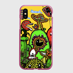 Чехол для iPhone XS Max матовый Mario краски текстура