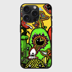 Чехол силиконовый для Apple iPhone 15 Pro матовый Mario краски текстура