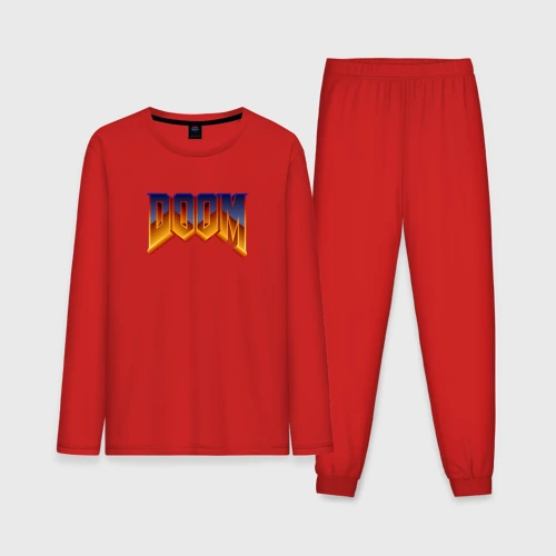 Мужская пижама с лонгсливом хлопок Doom logotype