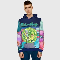Мужская толстовка 3D Путешествия Рик и Морти - фото 2