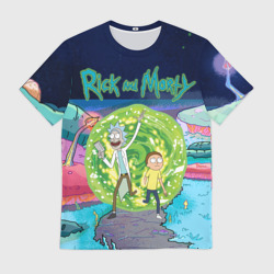 Мужская футболка 3D Путешествия Рик и Морти