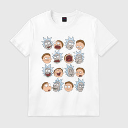 Мужская футболка хлопок Rick and Morty's faces