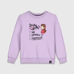 Детский свитшот хлопок Mabel do you like me?