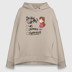 Женское худи Oversize хлопок Mabel do you like me?