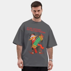 Мужская футболка Oversize хлопок premium Я не дурак из деревни - фото 2