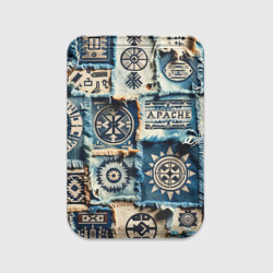 Картхолдер Magsafe магнитный Символы Апачи на пэчворк дениме 