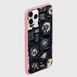 Чехол для iPhone 11 Pro Max матовый Знаки Апачи на пэчворк дениме - фото 2
