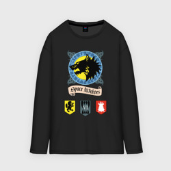 Мужской лонгслив oversize хлопок Space wolves Warhammer 40k