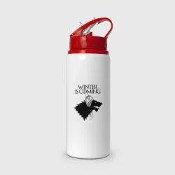 Бутылка для воды с трубочкой Winter is coming Game of Thrones