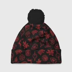 Шапка 3D c помпоном Houses logo pattern Game of Thrones