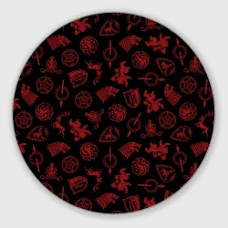 Круглый коврик для мышки Houses logo pattern Game of Thrones