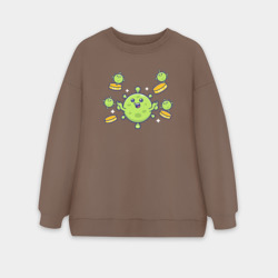 Женский свитшот oversize без начеса хлопок Money virus