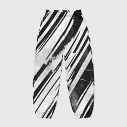 Женские джоггеры оверсайз 3D Платиновые и черные полосы