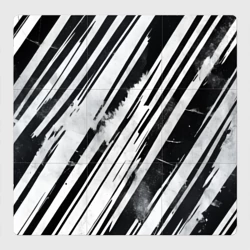 Магнитный плакат 3Х3 Платиновые и черные полосы