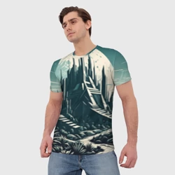 Мужская футболка 3D Фантастика город - фото 2