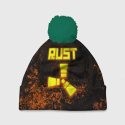 Шапка 3D c помпоном RUST брызги красок лого