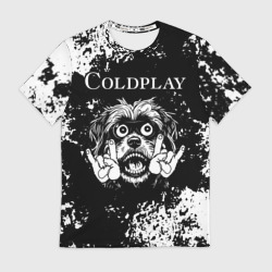 Мужская футболка 3D Coldplay рок пес