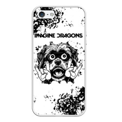 Чехол для iPhone 5/5S матовый Imagine Dragons - рок пес