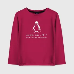 Детский лонгслив хлопок Linux sudo
