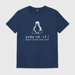 Мужская футболка хлопок Linux sudo