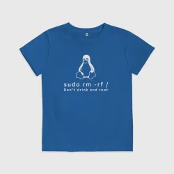 Детская футболка хлопок Linux sudo