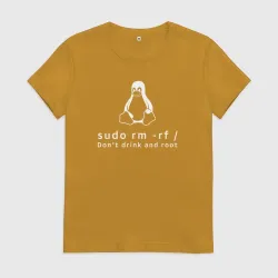 Женская футболка хлопок Linux sudo