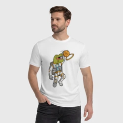 Мужская футболка хлопок Динозавр баскетболист - фото 2