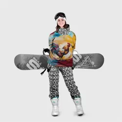 Накидка на куртку 3D Петух на ярком фоне - фото 2