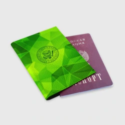 Обложка для паспорта матовая кожа Ramones green poly - фото 2