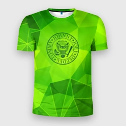 Мужская футболка 3D Slim Ramones green poly