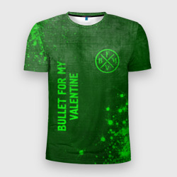 Мужская футболка 3D Slim Bullet For My Valentine - green gradient вертикально