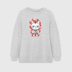 Женский свитшот oversize без начеса хлопок Дандадан - Турбо бабка yokai