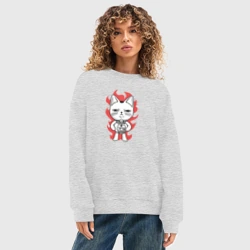 Женский свитшот oversize без начеса хлопок Дандадан - Турбо бабка yokai - фото 2