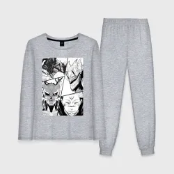 Женская пижама с лонгсливом хлопок Дандадан Кэн Такакура Дэндзи коллаж