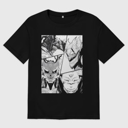 Мужская футболка хлопок Oversize Дандадан Кэн Такакура Дэндзи коллаж