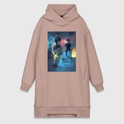 Платье-худи хлопок Дандадан Момо Аясэ