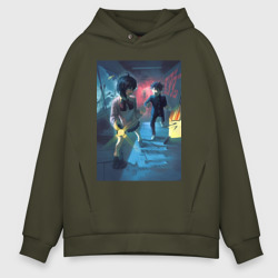 Мужское худи Oversize хлопок Дандадан Момо Аясэ