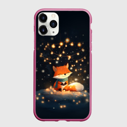Чехол для iPhone 11 Pro матовый Лисенок в лесу