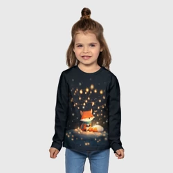 Детский лонгслив 3D Лисенок в лесу - фото 2