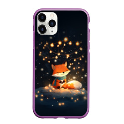 Чехол для iPhone 11 Pro матовый Лисенок в лесу