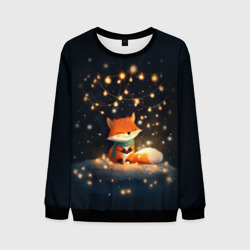 Мужской свитшот 3D Лисенок в лесу