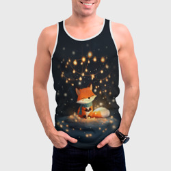 Мужская майка 3D Лисенок в лесу - фото 2