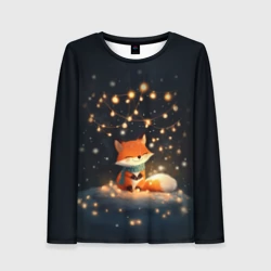 Женский лонгслив 3D Лисенок в лесу