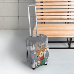 Чехол для чемодана 3D Олень с кофе в лесу - фото 2