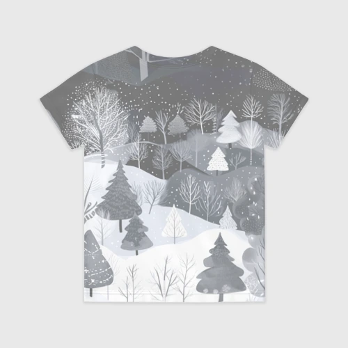 Детская футболка 3D Олень с кофе в лесу - фото 2